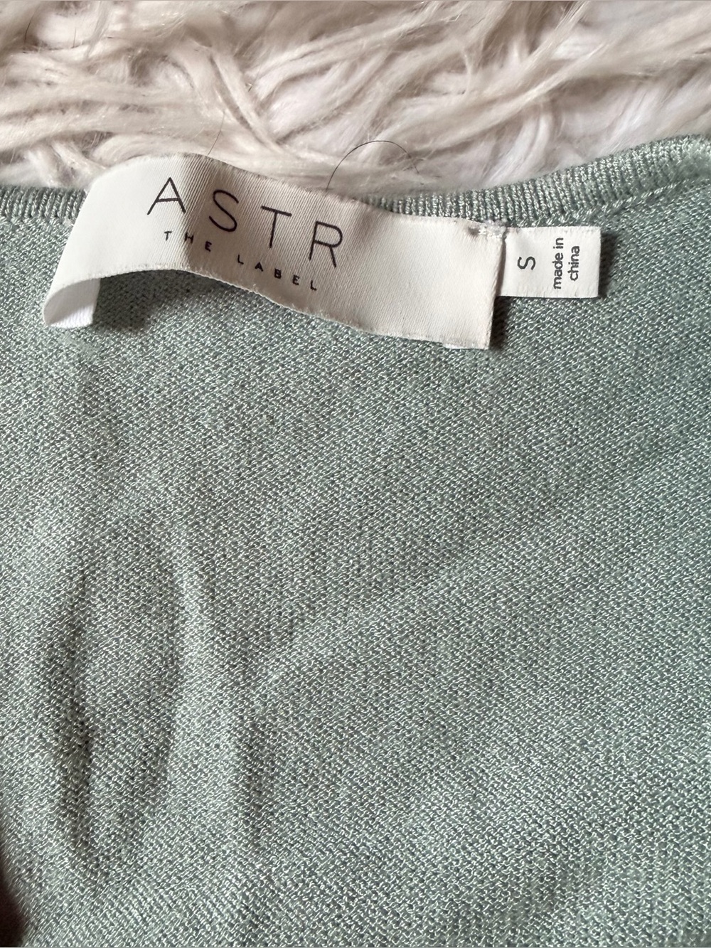 Astr the label knit wrap ballet sweater sage green S - Picture 4 of 5
